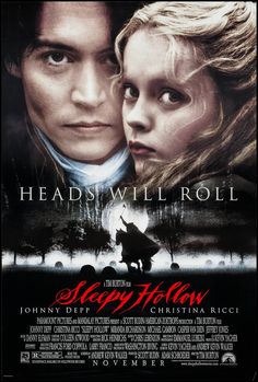 the poster for sleepy hollow starring actors from left johnny depp, christiana rice