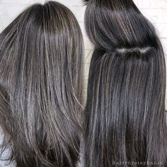 Gray Blending Hair, Gray Highlights Brown Hair, Brown Hair With Silver Highlights, Grey Brown Hair, Gray Roots, Grey Hair Coverage, Mushroom Brown