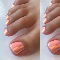 Cheetah Ombre Nails, Peach Ombré Nails, Pedi Ideas, Mermaid Glitter, Toe Nail Designs, Toe Nail Art, Pedicures, Nail Art Summer, Nail Arts