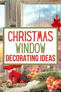 Christmas Garland Bay Window, Christmas Decor Window Sill, Christmas Tree Window Decoration, Christmas Window Display School, Store Window Christmas Displays, Christmas Kitchen Window Decor, Christmas Windowsill Decor, Christmas Retail Window Display Ideas