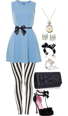 "modern alice!" by deschae on Polyvore Alice Disneybound, Simple Costumes, Celebration Outfit, Everyday Cosplay, Ghost Light, Lady Like, Character Inspired Outfits, Disney Bounding