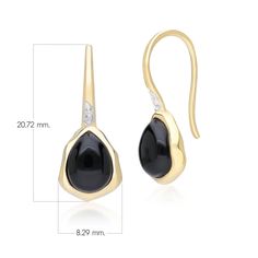 A modern and timeless design drop Earrings with a unique Black Onyx featuring Topaz gemstones with 18ct Gold Plated Sterling silver. A quick buff with a jewellery cleaning cloth will remove metal tarnishes and keep gemstones looking glossy. Please avoid contact with perfumes, cosmetics or chemicals. Elegant Earrings With Timeless Design As Gift, Modern Teardrop Jewelry With Elegant Design, Modern Elegant Earrings For Evening, Modern Evening Gemstone Jewelry, Elegant Timeless Design Earrings As Gift, Elegant Gift Earrings With Timeless Design, Elegant Polished Finish Drop Earrings, Elegant Earrings With Timeless Design, Modern Briolette Earrings For Formal Occasions