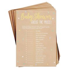 baby shower guess the price cards