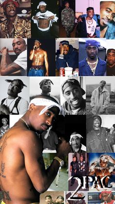 a collage of black men with tattoos and hats