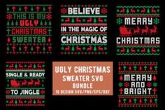 ugly christmas sweater svg bundle