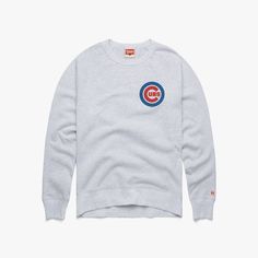 a grey sweatshirt with the chicago cubs logo on it