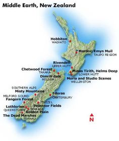 a map of new zealand showing the locations