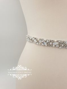 "Bridal belt, opal belt, wedding belt, bridal sash, rhinestone belt, bling belt, wedding dress belt, sparkly belt, bridal sashes and belts, sash belt, wedding dress sash, bridal belts, wedding sash belt, crystal belt, bridal trim MONA Elegant clear and opal stones and faux pearls - all around embellished belt, stunning belt for a bride or your special occasion dress. ♥ ♥Size of beaded design Width measures 1.7 cm / 0.7\" All around - select your size To find out your size get measured comfortabl Elegant Silver Embellished Bridal Belt, Embellished Silver Bridal Belt, Silver Embellished Bridal Belt For Wedding, Silver Embellished Bridal Belt, Fitted Silver Crystal Bridal Belt, Silver Fitted Bridal Belt For Formal Occasions, Fitted Crystal Bridal Belt For Party, Fitted Silver Bridal Belt With Sashes, Silver Bridal Accessories With Sashes For Party