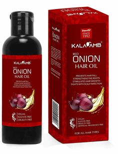 Kala Amb Khadi Ayurveda Red Onion Hair Oil | Prevents Hair Fall | 100 ML Wow Onion Black Seed Hair Oil, Best Remedies For Hair Fall, Hask Hair Oil, Red Onion Oil For Hair Growth, Onion Hair Oil, Hair And Skin Vitamins, Pattern Packaging, Onion Hair, Pantene Shampoo