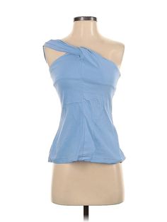 Zara Sleeveless Blouse Size: X-Small Tops - used. 23% Linen, 24% Polyamide, 53% Cotton | Zara Sleeveless Blouse: Blue Tops - Size X-Small Zara Cotton Sleeveless Tops, Zara Sleeveless Cotton Tops, Sleeveless Cotton Tops By Zara, Zara Stretch Summer Tops, Zara Summer Stretch Blouse, Zara Sleeveless Fitted Blouse, Sleeveless Blue Zara Tops, Fitted Sleeveless Zara Blouse, Zara Casual Sleeveless Blouse