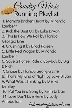 the country music running playlist