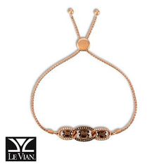 This show-stopping Le Vian bolo bracelet features rich Chocolate Quartz. Luxury Rose Gold Citrine Jewelry, Luxury Round Citrine Bracelets, Luxury Morganite Multi-stone Jewelry, Gold Necklace, Engagement Rings, Pendant Necklace, Pendant