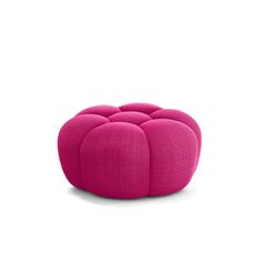 a pink poufle on a white background with no one in it or someone else