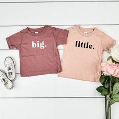 Big sister and little sister matching sibling set Matching Sister Shirts, Matching Sisters, Newborn Onesies, Big Sis, Sister Shirts, Kids Safe, Onesies, Tshirt Print, Baby Onesies