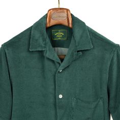 "Beachy, plush, and all else that we love about terry polos extended to the Portuguese Flannel range. It works so well in their camp collar shirt's relaxed shape, and I'm especially appreciative of its full button placket, letting you fine tune how much breeze you want to let in."---Ludwin Details 80% cotton, 20% polyester Short sleeve camp collar style Square hem, single chest pocket, mother of pearl buttons Made in Portugal Size & Fit Relaxed fit We recommend ordering our typical US letter siz Affordable Collared Camp Shirt For Spring, Cheap Collared Camp Shirt For Spring, Affordable Linen Camp Shirt With Camp Collar, Luxury Cotton Shirt With Camp Collar, Luxury Button-up Camp Shirt For Summer, Cheap Collared Camp Shirt For Work, Classic Camp Shirt With Spread Collar, Luxury Short Sleeve Shirt With Camp Collar And Pockets, Luxury Short Sleeve Camp Shirt With Pockets