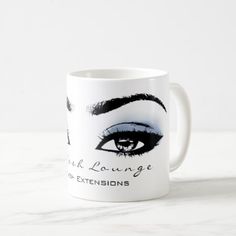 Makeup Artist Eyelash Extension Studio Sky BlueEye Coffee Mug - beauty gifts stylish beautiful cool Makeup Artist Studio Decor, Eyelash Extension Studio, Contour For Dark Skin, Makeup Artist Studio, Makeup Tips Eyeshadow, Makeup Artist Gifts, Teal Eyes, Diy Coconut Oil, Makeup Artist Business