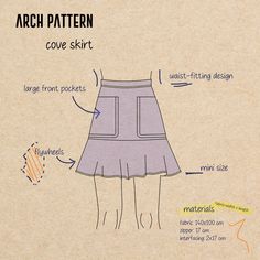 the diagram shows how to make a skirt