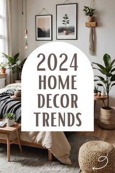 a bedroom with the words, home decor trend