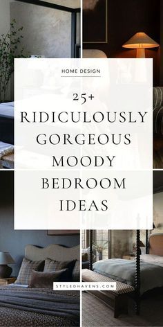 #girlsroom #bedroomideas #dormdecor #bohobedroom #bohochic #homedecortips Tone On Tone Bedroom Ideas, Bedroom Ideas Traditional Master, Original Bedroom Ideas, Wood Tone Bedroom Ideas, Dark Blue And Brass Bedroom, Bedroom Inspirations Master Dark Bedding, Stormy Bedroom Ideas, Moody Guest Room Ideas, Dark Cozy Master Bedrooms Decor