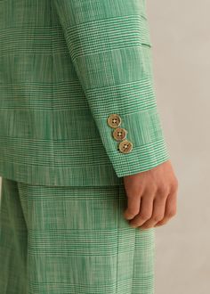 Textured Prince Of Wales Check Blazer | ME+EM Prince Of Wales Check, Check Blazer, Green Blazer, Checked Blazer, Prince Of Wales, Wales, Cardigans, Prince, Shop Now