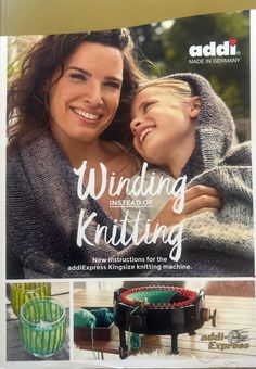 an ad for knitting magazine with two women hugging each other