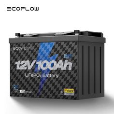 an image of a battery with the words 12v 100ah on it