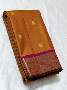 Bridal Collection Mustard Yellow Color Pure Kanchipuram Silk Saree | Indian Traditional Ethnic Saree | Wedding or Party Wear Saree | Handwoven Gift Saree for Her Product Details : Saree Type : Pure Kanchipuram Silk Saree Golden Zari, Silk Mark Certified Blouse Piece : Yes (Un-Stitched) Saree Length : 5.5 Meters Blouse Piece Length : 80 cm Saree Weight : 0.9 kg Saree Fabric : Pure Kanchipuram Silk  Color : As shown in the picture Work : weaving Pattern : designer Occasion: Party Wear, Formal Wear Saree Golden, Ethnic Saree, Stitched Saree, Party Wear Saree, Ethnic Sarees, Yellow Colour, Kanchipuram Silk Saree, Wear Saree, Indian Traditional