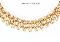 22 Karat Gold Necklace for Women with Cz  - 235-GN4899 - in 34.650 Grams for USD $2735.99.  Made in India by Totaram Jewelers Online this product is in Gold - 22 Karat BIS Hallmark 916 KDM Gold  & is an excellent gift for Adult - Women. Ships fully insured with secured guaranteed delivery for free with your order over $250 from New Jersey USA & comes with 30 days exchange policy. 22k Gold Necklace, Gold Necklace For Women, 22k Gold Jewelry, Gold Jewelry Indian, Gold Necklace Women, Online Jewelry Store, Gifts For Adults, 22k Gold, Necklace For Women