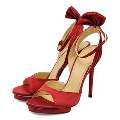 New. Does Not Include Original Box. Crafted In Silk Satin Over Leather . Open Toe, Ankle Strap With Buckle Closure. Pleated Half Bow Detail At Back. Covered 127mm Heel. Signature 'Island' Platform And Leather Sole. Made In Italy. Red Platform Sandals For Evening, Elegant Open Toe Sandals With Red Sole, Red Platform Heels For Wedding, Red Open Toe Sandals For Gala, Chic Red Sandals For Gala, Elegant Red Sandals With Round Toe, Elegant Red High Heel Sandals, Elegant Red Round Toe Sandals, Luxury Red Sandals With 4-inch Heel