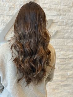 Brunette Hair Single Process, Wedding Hairstyles Hair Down Waves, Wavy Hair Formal Medium, Curls Brushed Out, Loose Curled Hair Medium, Softly Curled Hair, Long Layers Curled Hair, Beach Waves Hair Brown, Beach Wave Formal Hairstyles