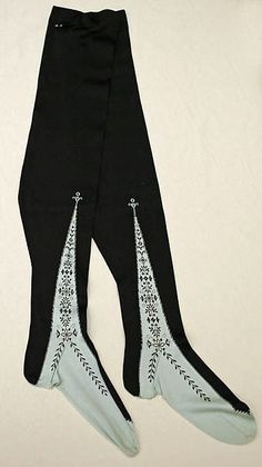 french, silk stockings. (accessorie/undergarment) 1900 Met Museum Edwardian Shoes, Shoes Girl, Victorian Clothing, My Shoes, Girl Shoes