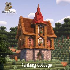 an image of a fantasy cottage in minecraft