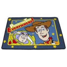 a rug with an image of two cartoon characters on it