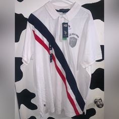 Brand New Men’s Size 2xl Us Polo Assn Polo Shirt. Still Has Tags. White Casual Polo Collar Shirt, White Casual Polo Shirt With Relaxed Fit, Casual White Polo Shirt With Relaxed Fit, White Relaxed Fit Polo Shirt, White Relaxed Fit Casual Polo Shirt, Casual White Cotton Polo Shirt, Yellow Polo Shirt, Green Polo Shirts, Light Blue Shorts