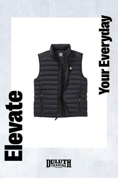 Our customer-favorite Puffin Vest, remade with 100% recycled fabric and packed with all the same performance. Only from Alaskan Hardgear. Casual Black Outerwear In Recycled Polyester, Functional Midweight Winter Vest, Casual Windproof Vest For Outdoor Activities, Casual Windproof Sports Vest, Casual Midweight Vest For Outdoor Activities, Casual Midweight Vest For Outdoor, Outdoor Black Vest With Fleece Lining, Black Outdoor Vest With Fleece Lining, Functional Cotton Sportswear