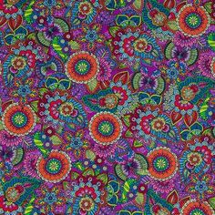 an image of colorful paisley print fabric