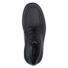 With its casual, everyday style and exceptional comfort, it is easy to see why this oxford is one of Dockers most popular shoes. The synthetic leather uppers have been treated to protect against spills and stains, while the rubber outsole adds traction and support - making them ideal for daily wear. The padded tongue and heel collar paired with the extra cushioned footbed gives these men’s shoes a new level of comfort without sacrificing style. Black Leather Oxfords With Ortholite Insole, Casual Slip-resistant Leather Shoes With Plain Toe, Casual Slip-resistant Plain Toe Leather Shoes, Black Leather Slip-resistant Oxfords, Classic Black Walking Shoes For Business, Casual Slip-resistant Plain Toe Oxfords, Leather Lace-up Shoes With Slip-resistant Plain Toe, Most Popular Shoes, Casual Oxford Shoes