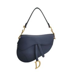 Dior Saddle Navy Medium Grained Leather Handbag Dior Saddle Leather Navy Handbag Dior, Dior Purse, Dior Saddle, Saddle Leather, Saddle Bag, Leather Handbag, Dior Saddle Bag, Dior Bag, Saddle Bags