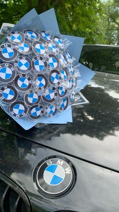 a bmw emblem on the hood of a car