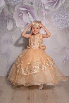 Unleash a world of vibrant colors and enchanting designs with our handcrafted girls' dresses. Made in Mexico with love and care, each dress showcases exquisite fabrics and unique patterns that capture the essence of your little one's vibrant spirit. From cheerful hues to soft pastels, our dresses are a perfect blend of comfort and durability. Let your daughter shine like a star in our one-of-a-kind designs that celebrate her individuality. Elevate her style and make every occasion memorable with our Mexican-made dresses. Browse our online store now and embrace the magic of color, beauty, and imagination!" DELIVERY TIME (approximately): I need 1-3 days to sew your orders Pink Elegant Tutu Dress For Festive Occasions, Elegant Pink Tutu Dress For Festive Occasions, Elegant Pink Festive Tutu Dress, Princess Ball Gown Dress For Dress-up, Gold Ruffled Dress For Dress-up, Festive Princess Style Multicolor Dresses, Princess Style Multicolor Festive Dress, Festive Multicolor Princess Dress, Gold Princess Dress Ball Gown For Dress-up