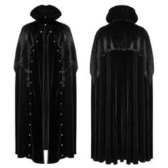 This cloak has a large ruffled stand collar and shaped material along the edge. Irregular plush splicing gives a powerful aura. A full row of engraved vintage four-in-one buttons decorate the front and center hangings, making the hangings completely removable and allowing for more moldable shapes. 
 
Material:?Polyester; Elastane 
Weight: 1.502KG 
Size:?One Size 
Length: 145CM/57.09" 
SKU:?WY-1559DPM 
? Gothic Cape Outerwear For Costumes, Gothic Cape Outerwear For Costume Party, Gothic Cape Outerwear For Fantasy Events, Vampire Cape For Winter Costume Party, Gothic Cape For Fantasy Events, Vampire Style Cape For Costume Party In Winter, Vampire Style Cape For Costume Party And Winter, Vampire Cape For Costume Party In Winter, Black Vampire Cape For Winter