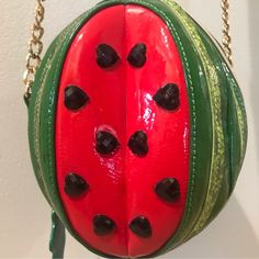 Watermelon Betsey Johnson Crossbody Bag New Condition Summer Gift Leather Bags, Summer Leather Bags For Gifts, Summer Leather Bag For Gift, Red Summer Bag With Detachable Strap, Red Bags With Detachable Strap For Summer, Red Bag With Detachable Strap For Summer, Betsey Johnson Bags, Betsey Johnson, Crossbody Bags