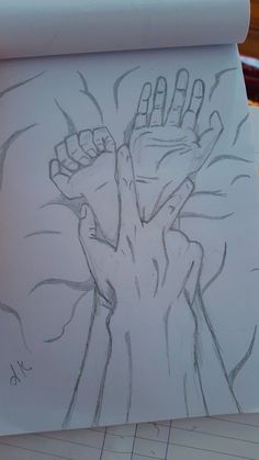 a drawing of a hand reaching out from under a tree