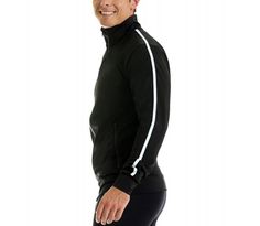 I.S.PRO USA by Insta Slim our original proven compression activewear—Long sleeve Zip-Up Jacket. A sporty and stylish jacket to finish off any outfit. For going to the gym or out on a brisk day. Extreme comfort for all-day wear. Benefits: • 4-Way Stretch fabrication allows greater natural mobility and maintains shape • Smooth soft fabric provides extreme comfort • Full Length front zip • Zippered side pockets to secure small items • Contrasting stripe at the shoulder down the sleeve for a classic Black Half-zip Track Jacket For Sports, Black Go-dry Outerwear For Sports, Sporty Long Sleeve Outerwear For Light Sports, Black Go-dry Sports Outerwear, Stretch Casual Training Outerwear, Sports Fitted Half-zip Outerwear, Fitted Half-zip Sports Outerwear, Fitted Half-zip Outerwear For Sports, Black Half-zip Activewear For Training