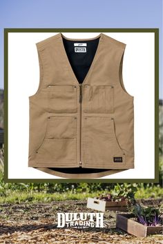 A warm, lightweight, pocket-packed vest at a paycheck-stretching price. Fall Sleeveless Vest With Side Pockets, Utility Vest For Outdoor Work In Fall, Fall Utility Vest For Outdoor Work, Cotton Work Vest With Cargo Pockets, Fall Vest With Side Pockets For Outdoor Activities, Cotton Workwear Vest With Cargo Pockets, Fall Outdoor Vest With Side Pockets, Cargo Pocket Vest For Outdoor Activities In Fall, Outdoor Work Vest With Pockets For Fall