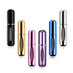 PRICES MAY VARY. Metal Spray bottles Capacity : 5ml/0.2oz/pcs. 6 pcs per set, Clear Vial Inside to easily see how much perfume remains. Wide use: Perfect for storing your perfume, cologne,aftershave, makeup remover and so on. Give you a fresh perfume spray when you are on the go all day. Special design: Refillable perfume spray with easy pump-to-fill technology In 6 different colors (black, Silver,pink,gold,purple,Blue), good for you to carry or organise your different fragrances. Easy to carry: Amazon Spray Bottle, Fresh Perfume, Refillable Perfume Bottle, Cologne Bottle, Travel Size Perfume, Travel Perfume, Big Bottle, Perfume Atomizer, Cosmetic Containers