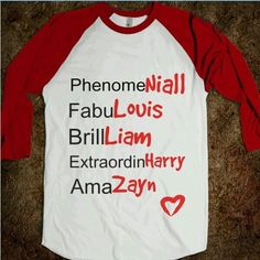 a red and white baseball shirt that says, phenomenial fabu louis brillam extraordinary mary ama zayn