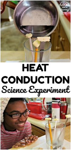 the science experiment is in progress and it's fun to learn how to use heat conduct