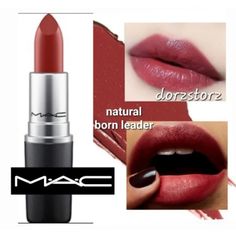 Mac Matte Lipstick *Natural Born Leader* / .10 Oz / New In Box Plus A Free Gift Mac Dare You, Mac Liquid Lipstick, Mac Lady Danger, Born Leader, Mac Lipgloss, Matte Lipstick Colors, Frosted Lipstick, Mac Lips, Makeup Mac