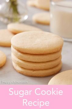 sugar cookie cookies stacked on top of each other